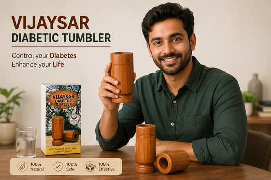 Vijaysar Herbal Wooden Tumbler 4 Inch | Ayurvedic Water Glass